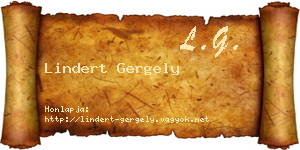 Lindert Gergely névjegykártya